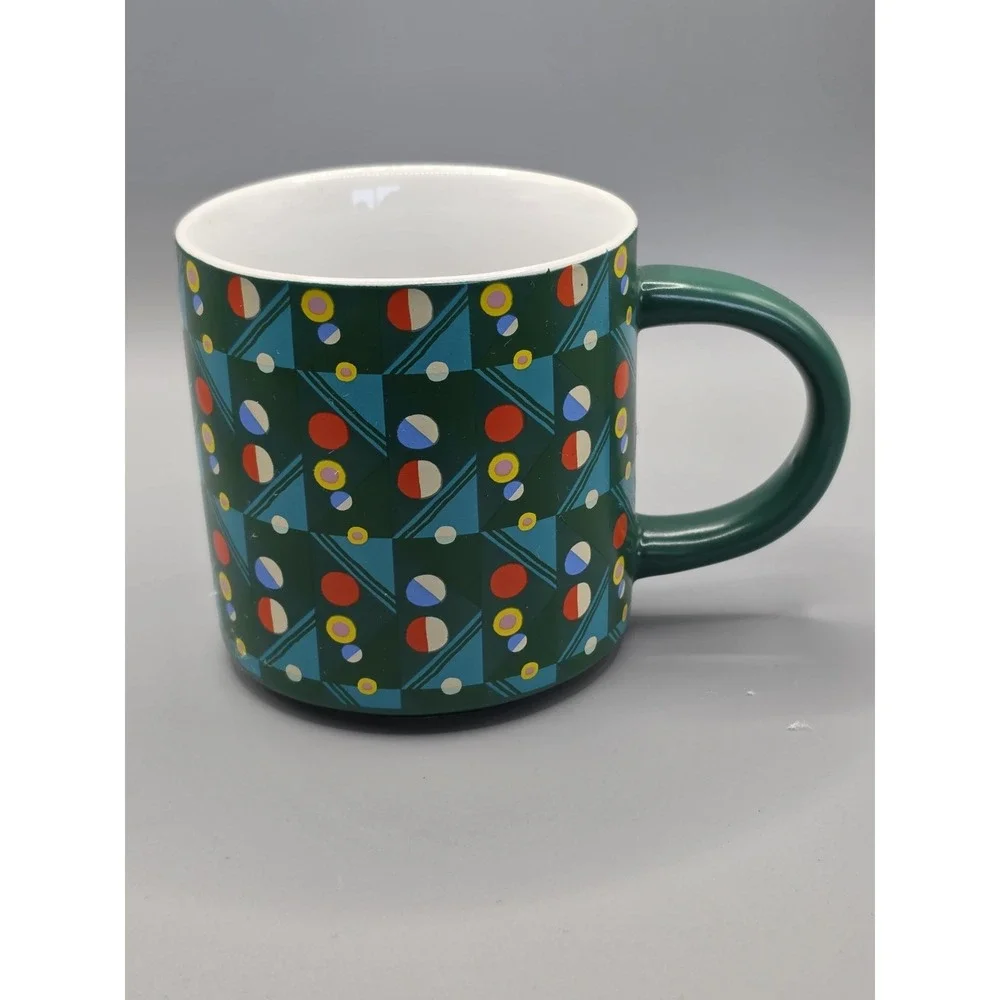 Target Wondershop Lisk Feng Illus Holiday Mug Green Geometric Art Coffee Cup